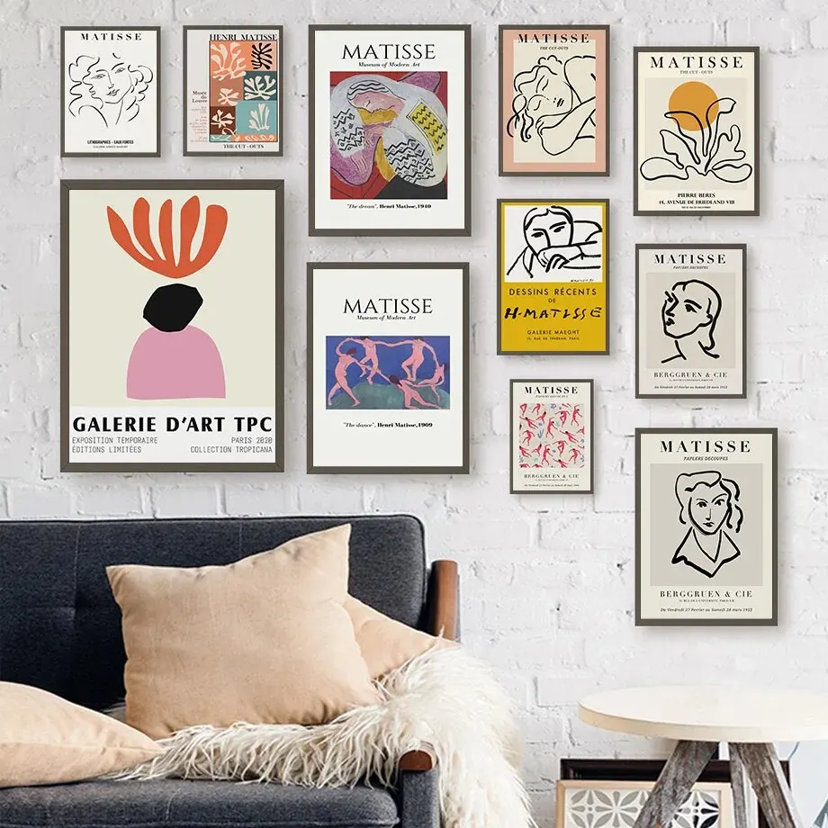 Abstraktné figúrky inšpirované matisse Canvas | Plagáty a výtlačky severského štýlu pre dekoráciu obývacej izby